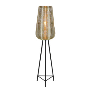 Light & Living Vloerlamp 'Adeta', goud+mat zwart, 147cm hoog