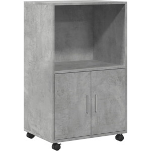 vidaXL - Rolkast - 55x40x91 - cm - bewerkt - hout - betongrijs