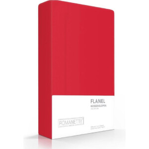 2-PACK: Kussenslopen Verwarmend Flanel - 65 x 65 cm - Rood