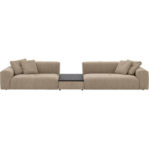 Goossens Bank Lago bruin, stof, 3-zits,