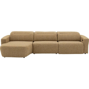Goossens Bank Comoda geel, stof, 1,5-zits, met chaise longue links