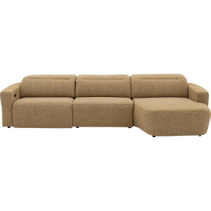 Goossens Bank Comoda geel, stof, 1,5-zits, met chaise longue rechts