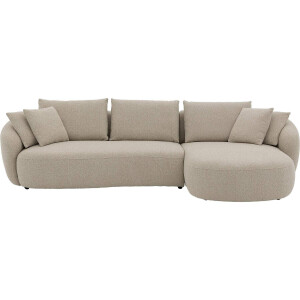 Goossens Hoekbank Ava beige, stof, 3-zits, met chaise longue rechts