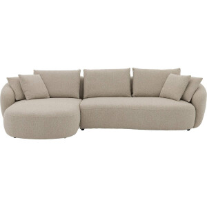 Goossens Hoekbank Ava beige, stof, 3-zits, met chaise longue links