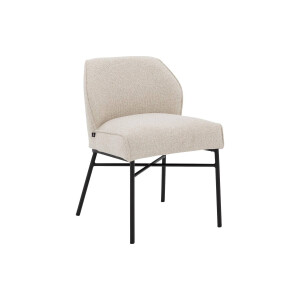 Goossens Eetkamerstoel Rory beige stof leuning, elegant chic