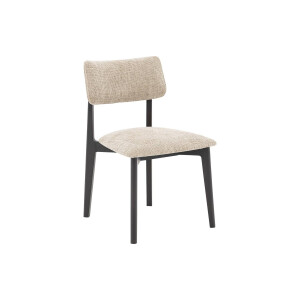 Goossens Stoel Kris met Massief Houten Frame bruin stof leuning, modern design