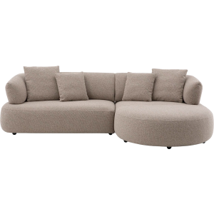 Goossens Bank Noa beige, stof, 2-zits, met chaise longue links