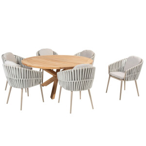 Taste by 4 Seasons Diningset Prado Eva 7-delig Teak Ø160 cm