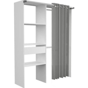 Kledingkast Barit 143cm - wit/grijs