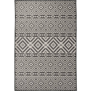 vidaXL - Buitenkleed - met - patroon - platgeweven - 160x230 - cm - zwart
