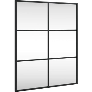 vidaXL - Wandspiegel - rechthoekig - 50x60 - cm - ijzer - zwart