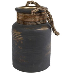 Vaas Ralf W/leathercord L Bruin Glas 14x14x20cm