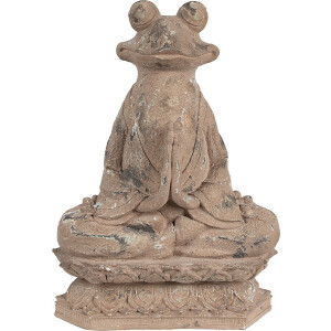 Clayre & Eef Decoratie Beeld Kikker 27x17x37 cm Bruin Polyresin