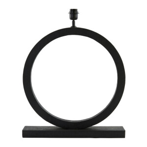 Light & Living Tafellamp 'Tinar' Mangohout, 64cm, kleur Mat Zwart (excl. kap)