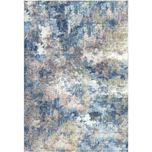 Padiro laagpolig vloerkleed 120 x 170 cm - meerkleurig - modern abstract design - voor binnen en buiten - van polyester en katoen