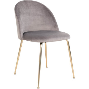 House Nordic Geneve Eetkamerstoel Velvet - Grijs Messing - Set van 2