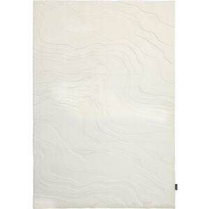 Padiro laagpolig vloerkleed 160 x 230 cm - wit - modern golfoptiek - met reliëf - geschikt voor vloerverwarming - van polyester en wol