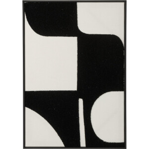 J-Line schilderij Geborduurd - hout - wit/zwart