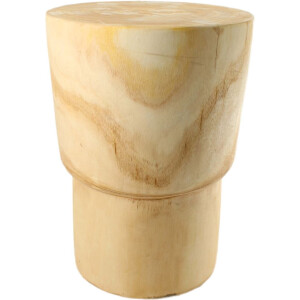 DKNC - Bijzettafel rond Micki - Paulowniahout - 28x28x38cm - Beige