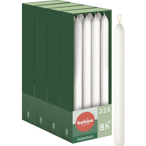 Bolsius - Gladde Dinerkaarsen - 23 cm - 32 stuks - Wit