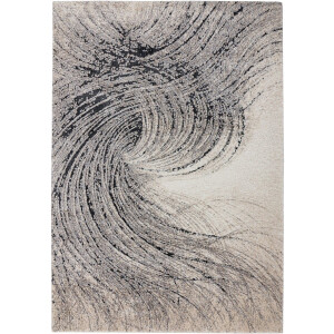 Padiro laagpolig vloerkleed 120 x 170 cm - grijs - modern abstract design - geschikt voor vloerverwarming - van polypropyleen en polyester