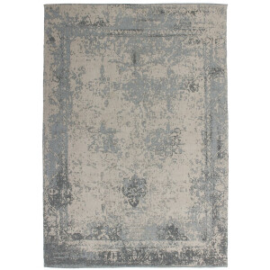 Padiro laagpolig vloerkleed 120 x 170 cm - grijs - vintage - geschikt voor vloerverwarming - handgeweven - van katoen