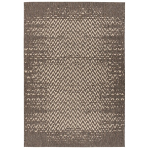 Padiro buitenkleed 80 x 150 cm - bruin / crème - modern abstract design - geschikt voor vloerverwarming - van polypropyleen
