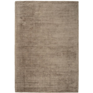 Padiro stijlvol laagpolig vloerkleed 120 x 170 cm - donkerbeige - modern effen ontwerp - voor vloerverwarming - van viscose en katoen
