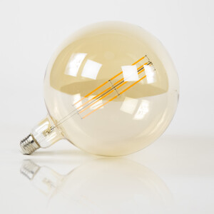Kooldraadlamp 'Bol XXL' Ø20cm, LED E27 / 8W, Goldline, dimbaar
