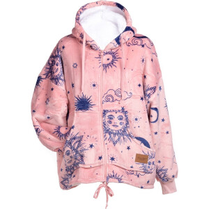 Vitapur Hoodie Deken met rits inclusief bijpassende sokken - Plaid - Snuggle hoodie - Hoodie deken - Fleece Deken - Deken - Cadeau - Carrol Roze