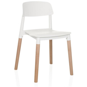 Eetkamerstoel / bezoekersstoel SCANDI E wit hjh LIVING