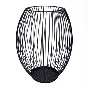 QUVIO Kaarsenhouder met frame - 24 cm - Rond - Metaal - Zwart