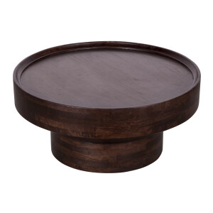 Lewis & Loft Salontafel Luus - FSC® mangohout - Rond ⌀80 cm- Walnoot bruin