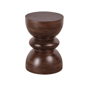 Lewis & Loft Bijzettafel Luis - Gestapeld - FSC® mangohout - Rond ⌀35 - Walnoot bruin
