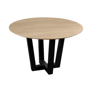 QUVIO Eettafel Sofia - Rond - ø120 cm - W-poot - FSC® gecertificeerd mangohout - Naturel