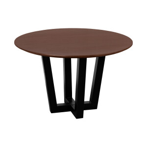 QUVIO Eettafel Sofia - Rond - ø120 cm - W-poot - FSC® gecertificeerd mangohout - Bruin