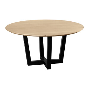 QUVIO Eettafel Sofia - Rond - ø150 cm - W-poot - FSC® gecertificeerd mangohout - Naturel