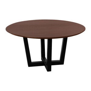 QUVIO Eettafel Sofia - Rond - ø150 cm - W-poot - FSC® gecertificeerd mangohout - Bruin