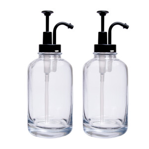 XIVADA Koffiesiroop dispenser - 500 ML - Glas - Zwart - Set van 2