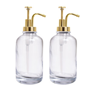 XIVADA Koffiesiroop dispenser - 500 ML - Glas - Goud - Set van 2