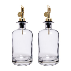 XIVADA Olijfolie Fles - Met schenktuit - Glas - 500 ML - Set van 2