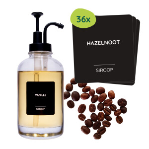 XIVADA Labelset voor siropen en koffie - Zwart