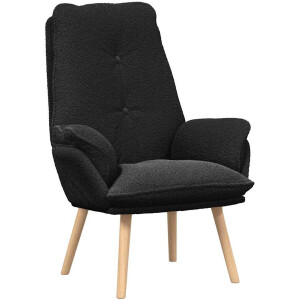 vidaXL - Fauteuil - Zwart - 69 - x - 74 - x - 93 - cm - Sherpa - Stof