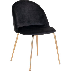 House Nordic Geneve Eetkamerstoel Velvet - Zwart Messing - Set van 2