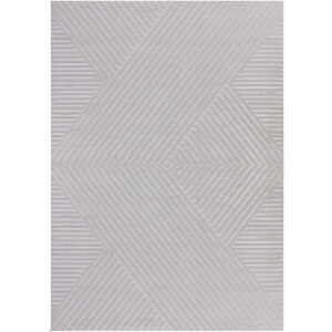 Flycarpets Cara Modern Japandi Intersecto Vloerkleed - Zilver - 280x370 cm