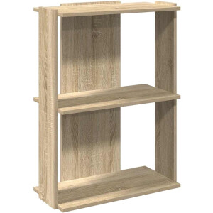 vidaXL - Boekenkast - 3-laags - 60x30x80 - cm - bewerkt - hout - sonoma - eikenkleurig