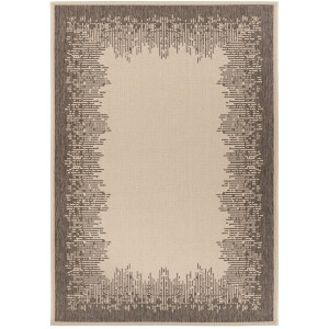 Padiro laagpolig vloerkleed - 120 x 170 cm - Crème / Bruin - Vintage, Decoratief patroon - Polypropyleen - binnen/buiten - vloerverwarming