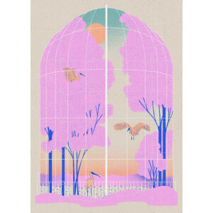 IXXI Aviary, Ada Jarzebowska & Various - 100 x 140 cm - Gratis ophangtool - Grote wanddecoratie en posters