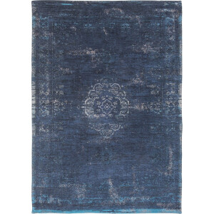 Wasbaar Binnen & Buiten Vloerkleed - 280 x 390 cm - Louis De Poortere Medallion Blue Night - Laagpolig Tapijt - Gerecycled PET - Made in Belgium - Circulair
