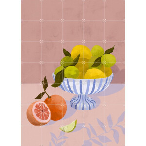 IXXI Bittersweet, Goed Blauw - 100 x 140 cm - Gratis ophangtool - Grote wanddecoratie en posters - Illustraties, Kleurrijk, Speels, Digitale Kunst